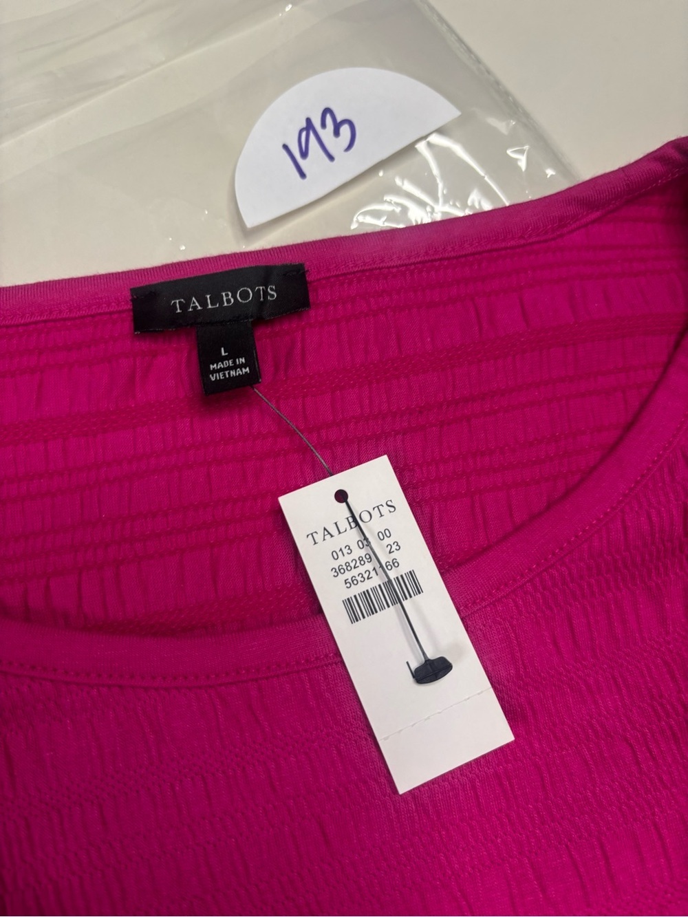 Talbots Pink Puff Short Sleeve Pucker Knit Top Size Large Textured New Everyday - Picture 5 of 7